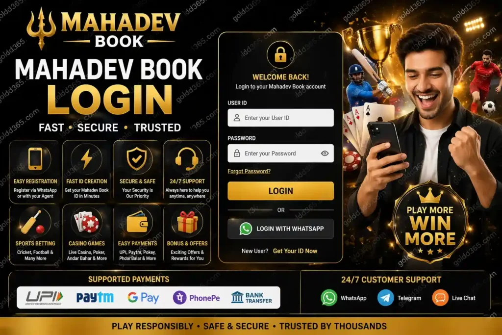 Mahadev Book Login or Mahadev Gold 365 Login Steps