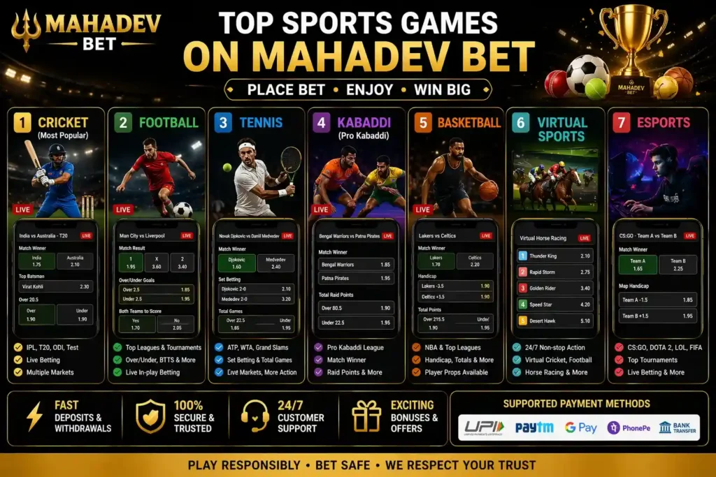 Sports Games On Mahadev Betting