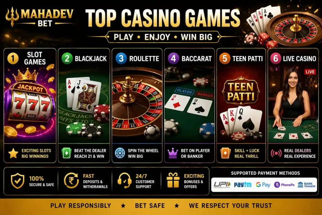 Casino Games On Mahadev Betting